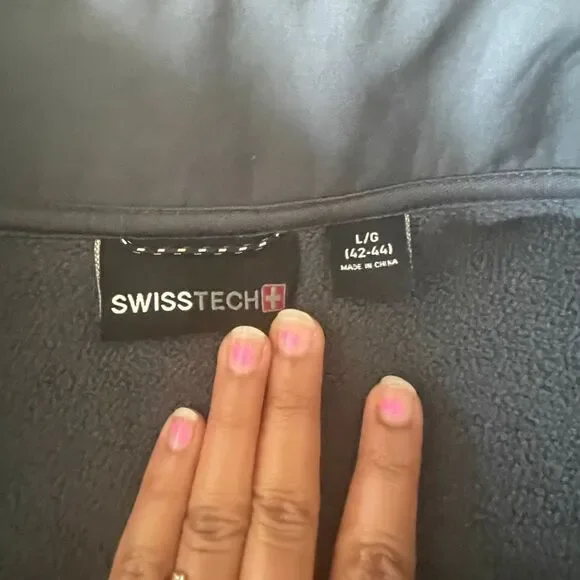 Swiss Tech Men's Gray Full Zip Coats Fleece Winter Jacket L/G (42-44) - Picture 4 of 9